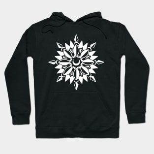 Abstract Moon Flower Print (White) Hoodie